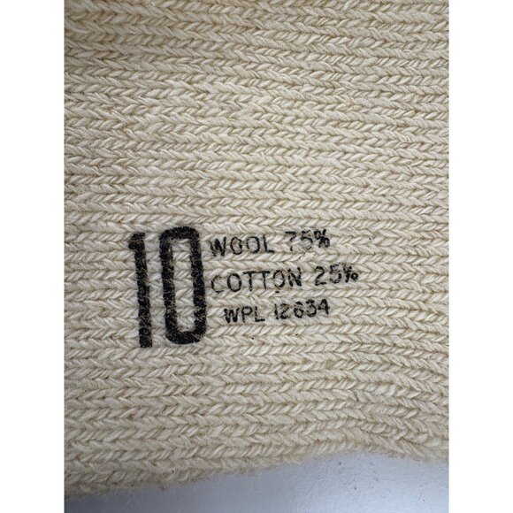 Genuine Vintage Military 75% Wool 25% Cotton Cream Socks Size 10 WPL12634 - Picture 1 of 1